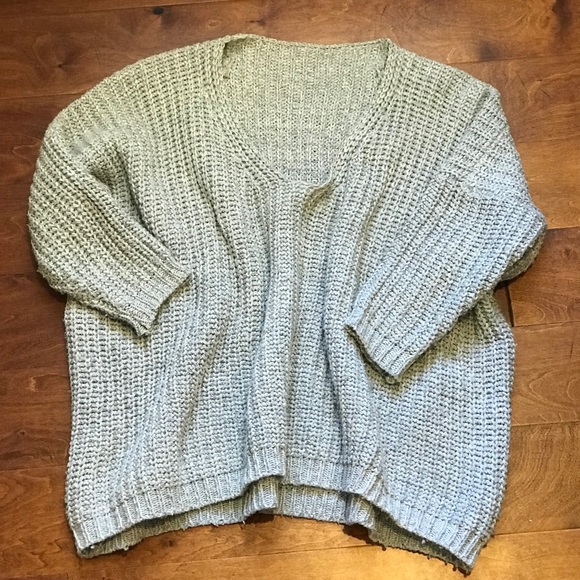 Oversized Grey Knit Sweater - Picture 2 of 3